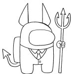 Among Us Devil coloring pages