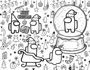 Among Us Merry Christmas coloring pages