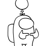 Among Us with Balloon coloring pages