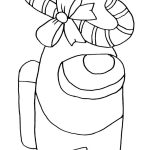 Among Us with Candy Cane coloring pages