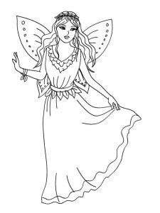 Beautiful Fairy in Dress coloring pages