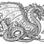 Advanced Dragon Coloring Pages for Adults (hard)
