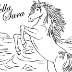 Bella unicorn coloring page