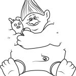 Biggie Trolls dot to dot coloring pages