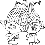 Branch and Princess Poppy coloring pages