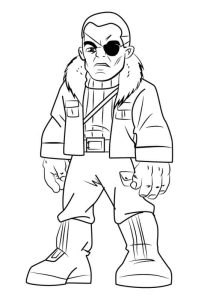Cartoon Nick Fury coloring pages