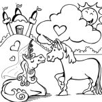 Couple unicorn coloring pages