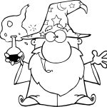 Crazy wizard magic potion coloring pages