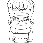 Cute Frankie from Super Monsters coloring pages