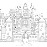 Detailed castle coloring pages