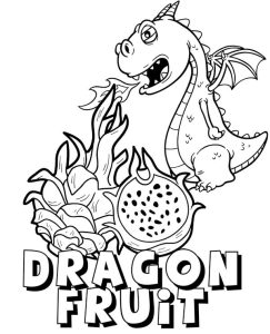 Dragon and Dragon Fruit coloring pages