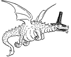 Dragon with Top Hat coloring pages