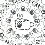 Easter Pusheen coloring pages
