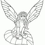Fairy Sitting on Leaf coloring pages