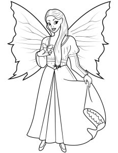 Fairy and Butterfly coloring pages