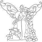 Fairy and Flowers coloring pages