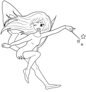 Fairy and Magic Wand coloring pages