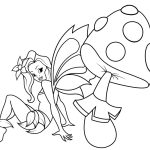 Fairy and Mushroom coloring page
