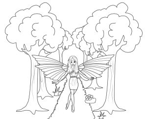 Fairy in the Forest coloring pages