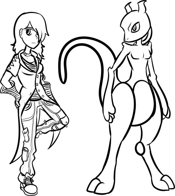 Mewtwo 3 coloring page