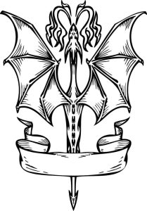 Flying Dragon Banner coloring pages