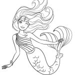 Friendly Barbie Mermaid coloring pages