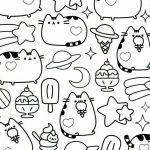 Funny Pusheen coloring pages