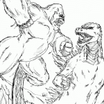 Godzilla vs King Kong coloring pages
