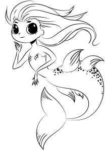 Happy Mermaid coloring pages