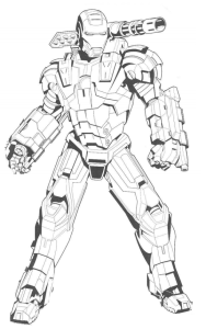 Ironman with gun coloring page