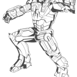 Ironman with weapons coloring page