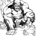 King Kong chasing girl coloring pages