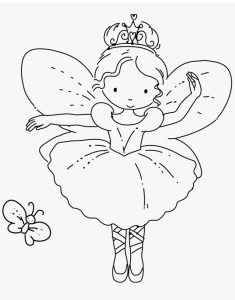 Little Fairy and Butterfly coloring pge