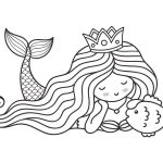 Mermaid and Fish coloring pages