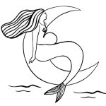 Mermaid and Moon coloring pages