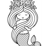Mermaid cute coloring pages