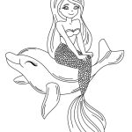 Mermaid with Dolphin coloring pages