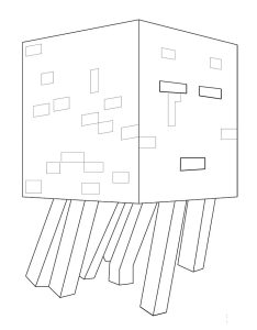 Minecraft Ghast coloring pages