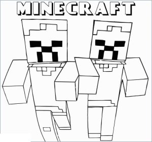 Minecraft Two Zombies coloring pages