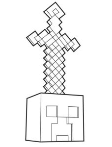 Minecraft cross coloring pages