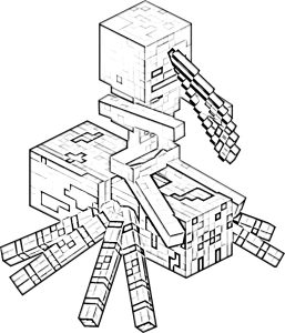 Minecraft fine spider coloring pages