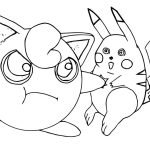 Pikachu and Jigglypuff coloring pages