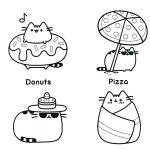 Pusheen Beach Essentials coloring pages