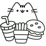 Pusheen Food coloring pages