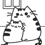 Pusheen Hugging coloring pages