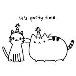 Pusheen Party Time coloring pages