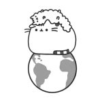 Pusheen and Earth coloring pages