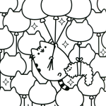 Pusheen baloons coloring pages