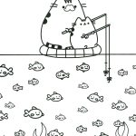 Pusheen fishing Best Coloring Pages For Kids