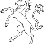 Rearing unicorn coloring pages